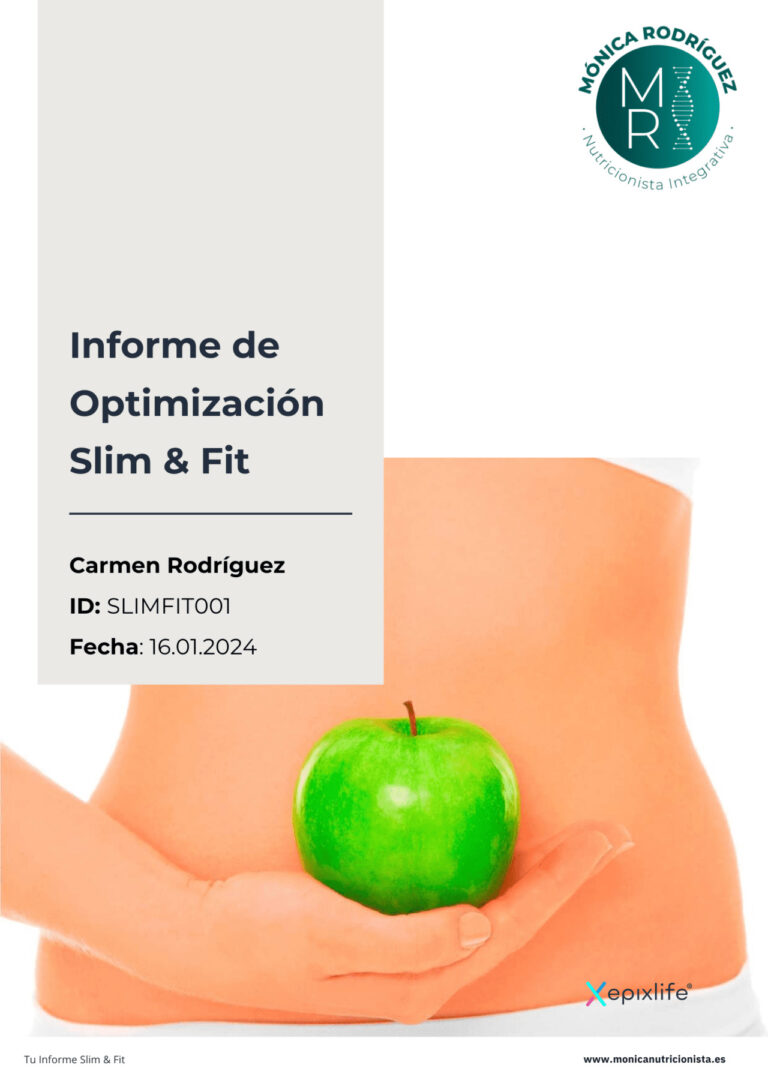 Informe de optimización epigenética Slim and Fit incluido en mis servicios de nutricionista en Oviedo.